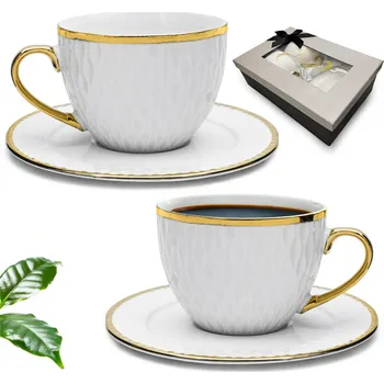 Sada šálků na kávu a čaj 280ml Bella Fiore 2+2 porcelánová dárek