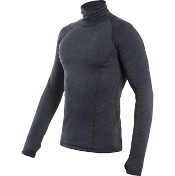 cyklistický dres Pánské triko dl.rukáv roll neck SENSOR MERINO BOLD anthracite gray M