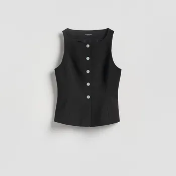 Dámské sako Reserved - Vypasovaná obleková vesta - černý - 897HF-99X - 897HF-99X-38