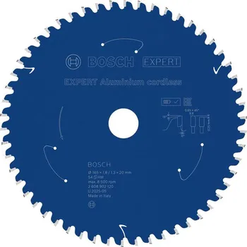 Pilový kotouč Bosch Professional BOSCH Pilový kotouč EXPERT Aluminium cordless pro okružní pilu, 165&nbsp;×&nbsp;1,8/1,3&nbsp;×&nbsp;20&nbsp;mm, T54 2608902120