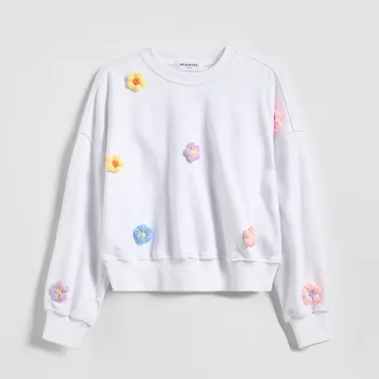 Dívčí mikina Reserved - GIRLS` JOGGING TOP - krémová - 954HV-01X - 954HV-01X-116