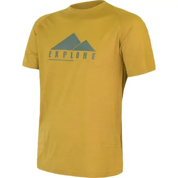 cyklistický dres Pánské triko kr.rukáv SENSOR MERINO AIR EXPLORE mustard L
