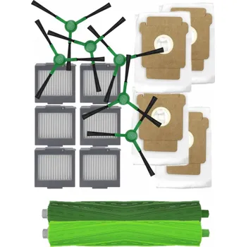 Sada příslušenství pro robotický vysavač HEPA filtry, kartáče pro vysavač IROBOT Roomba Max 705 Vac + AutoEmpty dock Black sada a sáčky 18ks