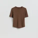 Reserved - Bavlněné tričko - tmavě hnědá - 439KL-89M - 439KL-89M-S