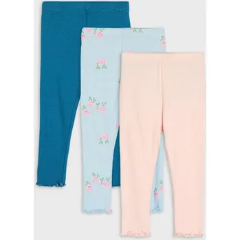 Dívčí kalhoty Sinsay - Žebrované legíny 3 pack - světle modrá - 492DG-50X - 492DG-50X-86