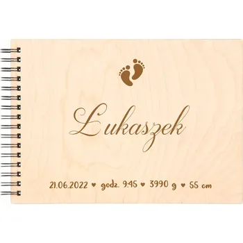 Fotoalbum Dřevěný fotoalbum pro děti metrika INSTAX Váš gravír