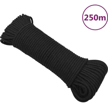 Lany zahrada-XL Lodní lano celočerné 4 mm 250 m polypropylen 152489