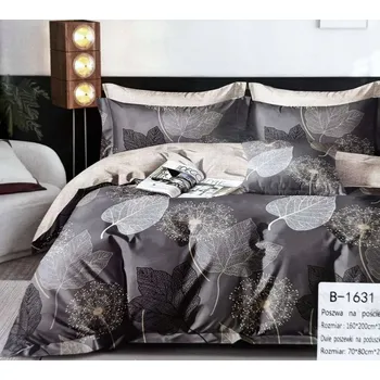 Povlečení Sada povlečení 100% bavlna Mengtianzi B-1631 grafit v listech 200 x 220 3 ks