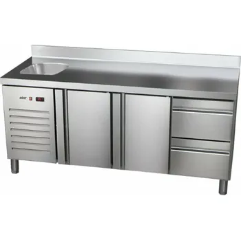 Chladící stůl ASBER ETP-7-180-22 HC SL agregát vlevo s dřezem
