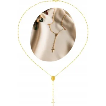 Náhrdelník RŮŽENEC NÁHRDELNÍK POZLÁCENÉ STŘÍBRO 925 TAJEMSTVÍ RŮŽENCE