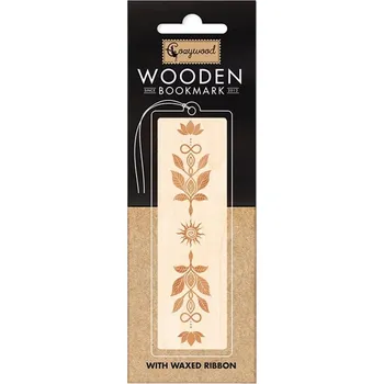 Záložka Dřevěná záložka do knihy Etno floral se stuhou