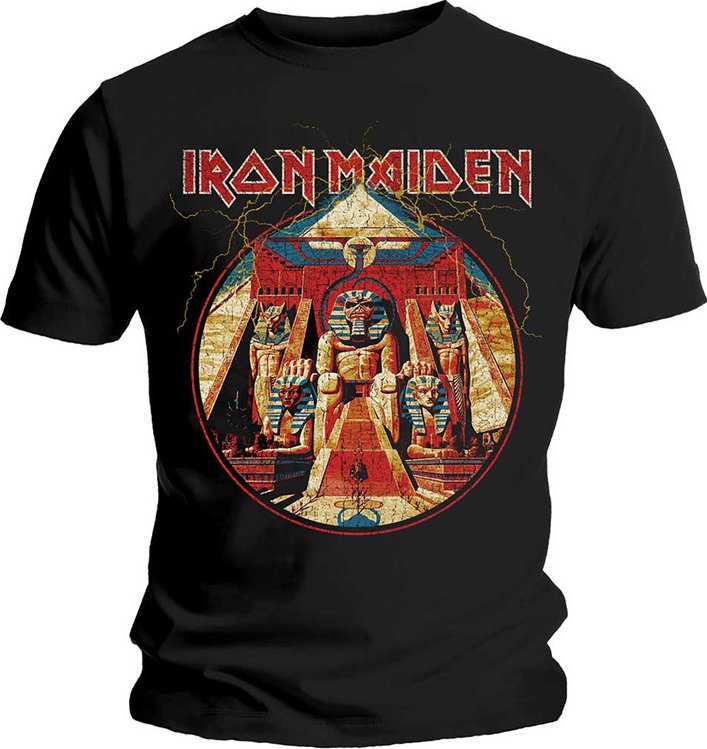 Metalové tričko Iron Maiden - Powerslave Lightning Circle - ROCK OFF IMTEE70MB Velikost: L
