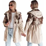 Dámská přechodová bunda parka s kapucí tmavě béžová TY4876 - M