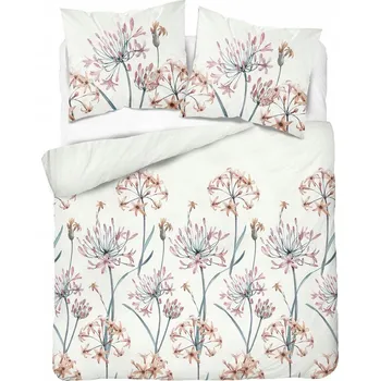 Povlečení Povlečení Saténové 220x200 Květiny na krémovém podkladu Světlé Jarní