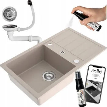 Granitový dřez Jednokomorový dřez Milo Parot granit béžový