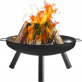 Zahradní ohniště Iso Trade kovové 58 cm s úchyty a trojnožkou