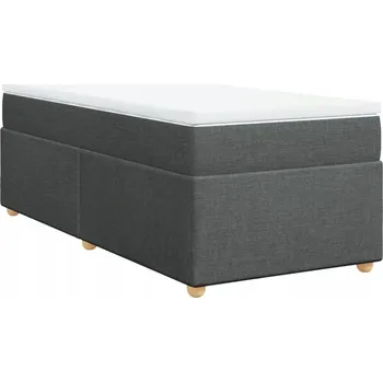 Postel Čalouněná jednolůžková postel VidaXL 90x200 cm, odstíny šedé