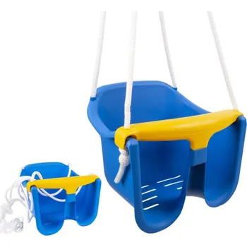 Dětská houpačka Houpačka Baby modrá plast 33x24x28cm nosnost 25kg v síťce 12m+