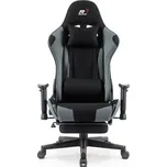 Herní židle Sracer R7 s podnožkou nosnost 130 kg černá-šedá látková