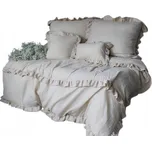 SADA POVLEČENÍ 160x200 MUŠELÍNOVÉ S VOLÁNKEM BÉŽOVÁ
