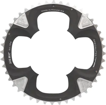 Řetěz na kolo TA SPECIALITES Diskový talíř troj převodu 104 vnější 4 ramena Specialités T.A. Sismic ŠEDÁ