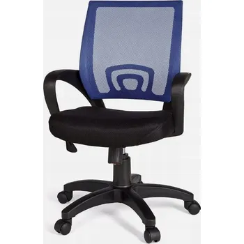 KANCELÁŘSKÁ ŽIDLE AMSTYLE OTOČNÁ NA KOLEČKÁCH S NASTAVENÍM ČERNO-MODRÁ