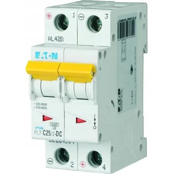 modulární přístroj a rozvaděč Eaton Jistič 10kA DC PL7-C25/2-DC