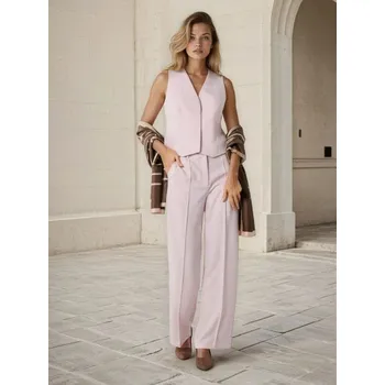 Dámské kalhoty Sinsay - Kalhoty wide leg - pastelová růžová - 030JJ-03X - 030JJ-03X-M