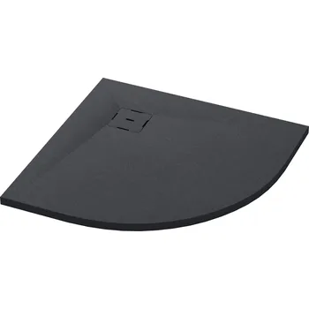 Sprchová vanička Dune antracitově šedá - čtvrtkruhová sprchová vanička 80x80, Mineralite W32R5508017