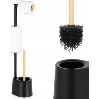 WC štětka SILIKONOVÝ kartáč na WC toaletu s držákem toaletního papíru 2v1