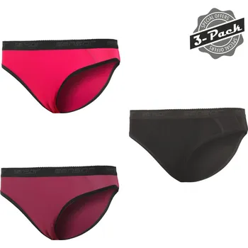 cyklistický dres Dámské kalhotky SENSOR DOUBLE FACE 3-PACK černá/lilla/magenta L