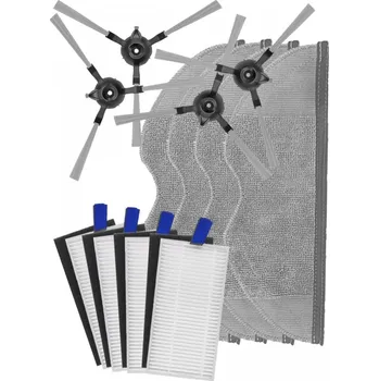 Sada příslušenství pro robotický vysavač HEPA filtry, kartáčky k vysavači XIAOMI Robot Vacuum E5 Black EU a sada mopů 12ks