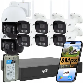 IP kamera Sada kamer pro monitoring DVS 8MP WiFi 6x trubicová + 2x otočná