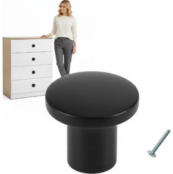 NÁBYTKOVÁ ÚCHYTKA KNOFLÍK černá BORT moderní elegantní černá AKS