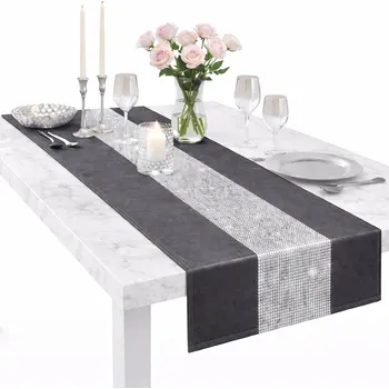 ubrus BĚHOUN NA STŮL SE ZIRKONY 220x40 UBRUS DEKORATIVNÍ HLADKÝ MATNÝ