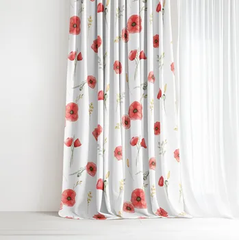 Závěs Dekorační závěs - Vlčí máky 240x150 cm