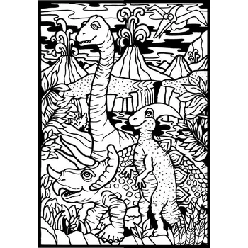 omalovánky Velurové omalovánky Colorvelvet Dinosauři 29,7 x 21 cm
