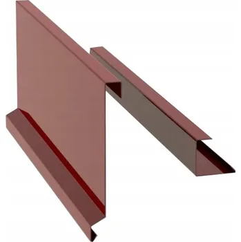 Závětrná lišta 375mm, 3m, Lakovaný pozink, Ocelově červená RAL 3009