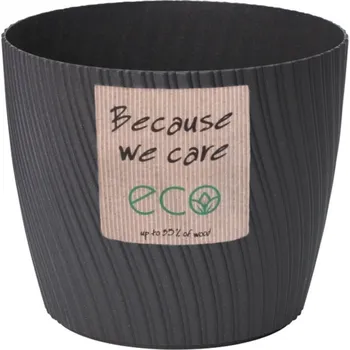 Obal na květináč Obal na květník MIKA PETIT ECO WOOD plastový d26x23cm, antracit