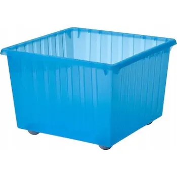 Úložný box IKEA VESSLA Úložný box na kolečkách, modrý 39x39 Cm