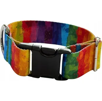 Obojek pro psa Široký obojek pro psa 4 cm s přezkou Rainbow Zepnij L: 40-55 cm