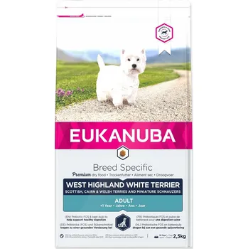 Krmivo pro psa Eukanuba Adult West Highland White Terrier - suché krmivo pro psy - 2,5 kg