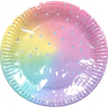 Party nádobí Papírové Party Tácky PASTEL 23cm - Balení 6 ks