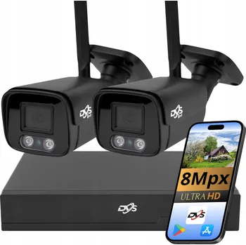 IP kamera Monitorovací sada DVS 2 WiFi kamery 8Mpx černá, kovová