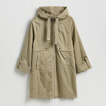 Dámský kabát Reserved - Bunda parka s kapucí - teplá olivová - 541IA-19X - 541IA-19X-XXL