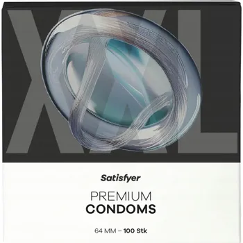 Kondom Satisfyer Latexové kondomy zvlhčené 64mm 100 kusů XXL