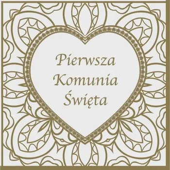 Papírový ubrousek Ubrousky První Svaté Přijímání, zlaté srdce, 33x33 cm, 20 ks