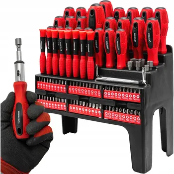 Šroubovák Sada šroubováků, bitů a nástavců - 100 ks, se stojanem