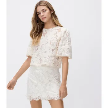 Dámská sukně Reserved - Krajková mini sukně - krémová - 134GL-01X - 134GL-01X-L