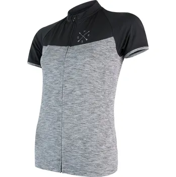 cyklistický dres Dámský dres kr.rukáv celozip SENSOR CYKLO MOTION šedá/černá L